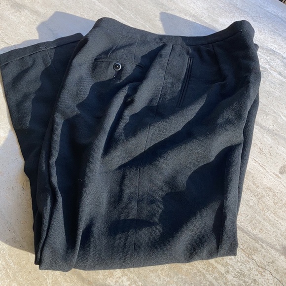 Liz Claiborne Collection Fully Lined Black Wool Dress Slacks with Cuff - Picture 2 of 10